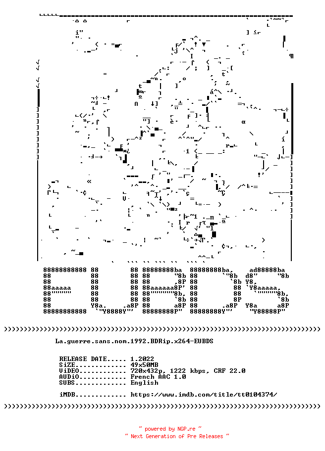 NFO for the release La.Guerre.Sans.Nom.1992.BDRip.x264-EUBDS by EUBDS