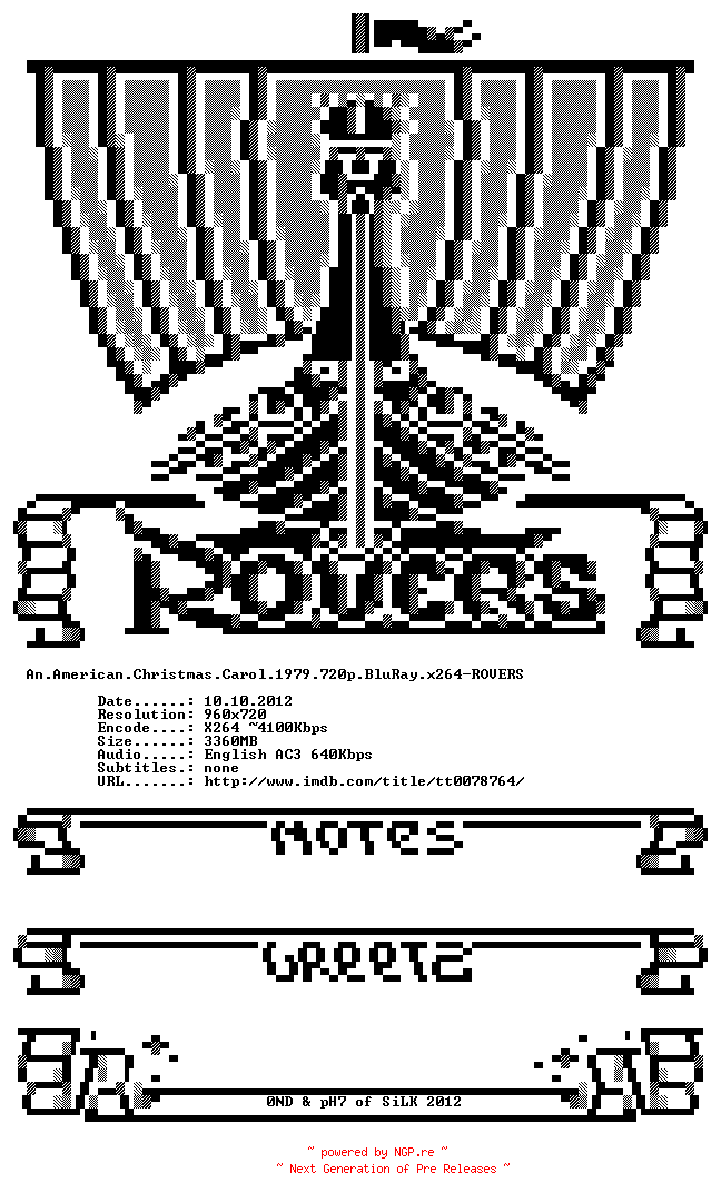 NFO for the release An.American.Christmas.Carol.1979.720p.BluRay.x264-ROVERS by ROVERS