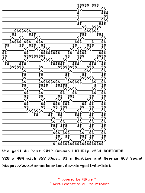 NFO for the release Wie.geil.du.bist.2019.German.HDTVRip.x264-SOFTCORE by SOFTCORE