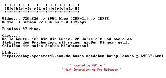 NFO for the release Busen.Maedchen.GERMAN.XXX.DVDRIP.X264-RohrverlegerGmbH by RohrverlegerGmbH