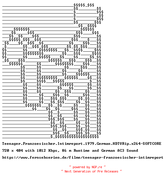 NFO for the release Teenager.Franzoesischer.Intimreport.1979.German.HDTVRip.x264-SOFTCORE by SOFTCORE
