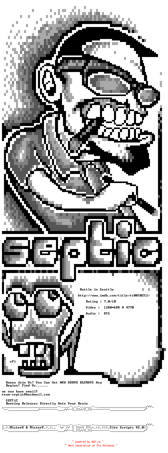 NFO for the release Battle.In.Seattle.720p.Bluray.x264-SEPTiC by SEPTiC