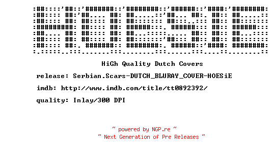 NFO for the release Serbian.Scars-DUTCH_BLURAY_COVER-HOESiE by HOESiE