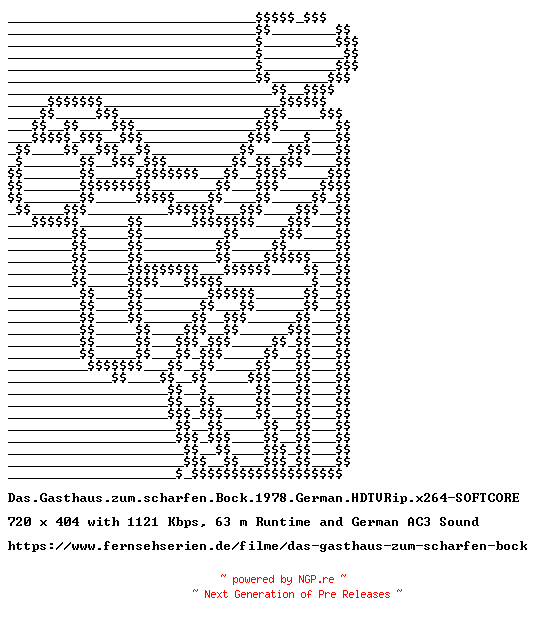 NFO for the release Das.Gasthaus.zum.scharfen.Bock.1978.German.HDTVRip.x264-SOFTCORE by SOFTCORE