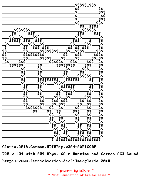 NFO for the release Gloria.2018.German.HDTVRip.x264-SOFTCORE by SOFTCORE