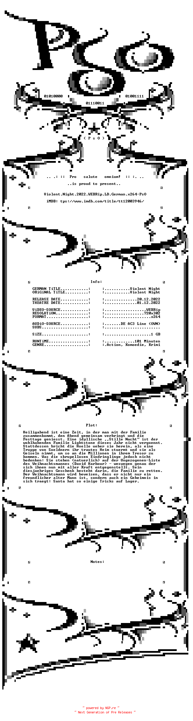 NFO for the release Violent.Night.2022.WEBRip.LD.German.x264-PsO by PsO