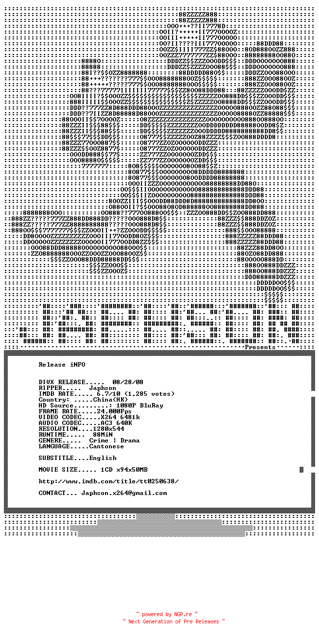 NFO for the release PTU.2003.720p.BluRay.x264-Japhson by Japhson
