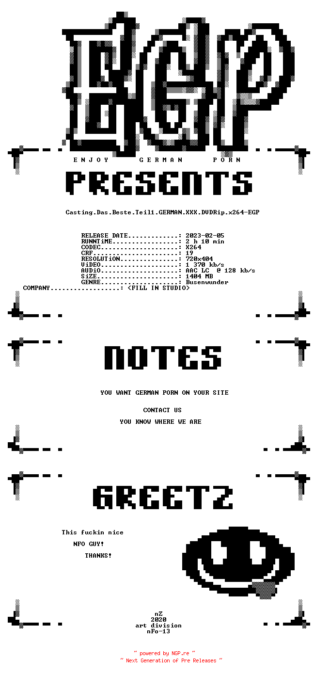 NFO for the release Casting.Das.Beste.Teil1.GERMAN.XXX.DVDRip.x264-EGP by EGP