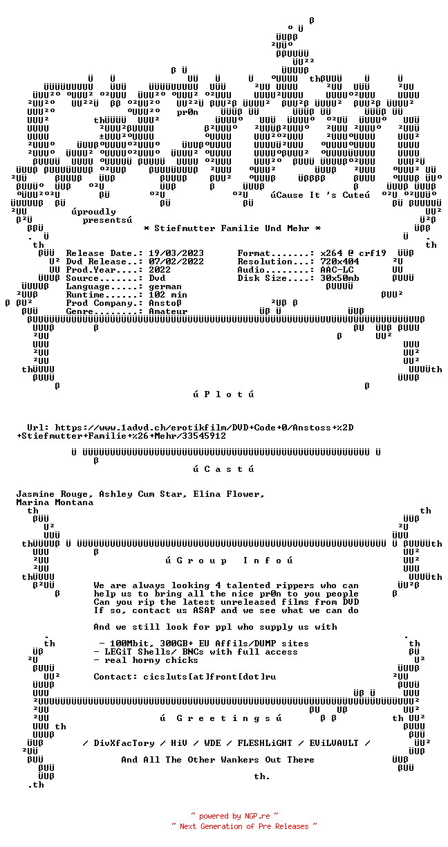 NFO for the release Stiefmutter.Familie.Und.Mehr.German.XXX.DVDRip.x264-CiCXXX by CiCXXX