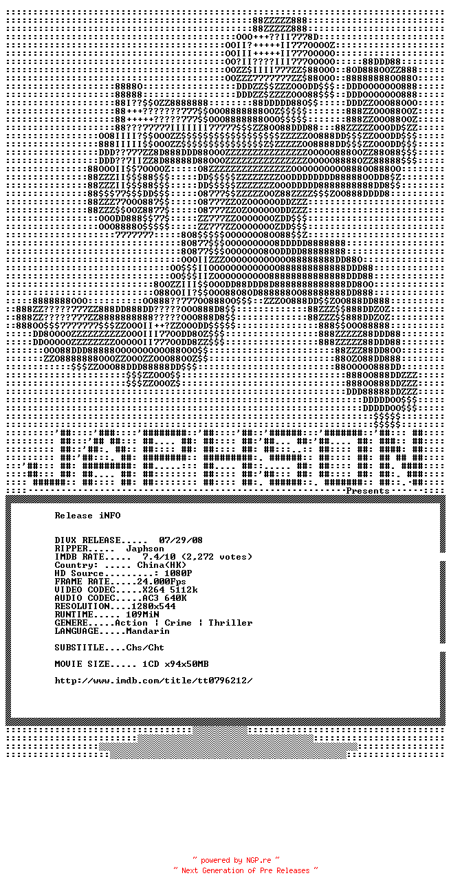 NFO for the release Exiled.2006.720p.BluRay.x264-Japhson by Japhson