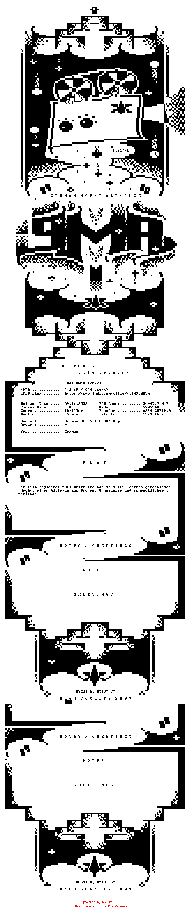 NFO for the release Swallowed.German.2022.AC3.BDRiP.x264-GMA by GMA