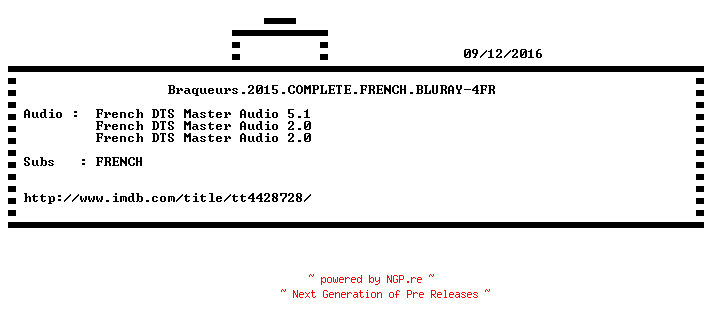 NFO for the release Braqueurs.2015.COMPLETE.FRENCH.BLURAY-4FR by 4FR