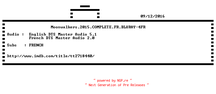 NFO for the release Moonwalkers.2015.COMPLETE.FR.BLURAY-4FR by 4FR