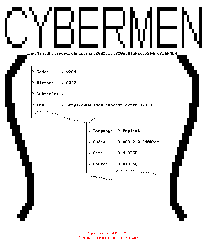 NFO for the release The.Man.Who.Saved.Christmas.2002.TV.720p.BluRay.x264-CYBERMEN by CYBERMEN