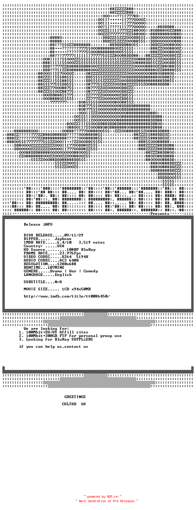 NFO for the release To.Be.Or.Not.To.Be.1983.720p.BluRay.x264-Japhson by Japhson