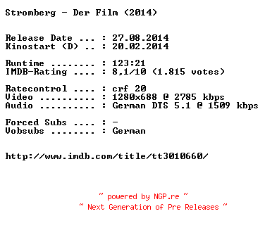 NFO for the release Stromberg.Der.Film.German.720p.BluRay.x264-EXQUiSiTE by EXQUiSiTE