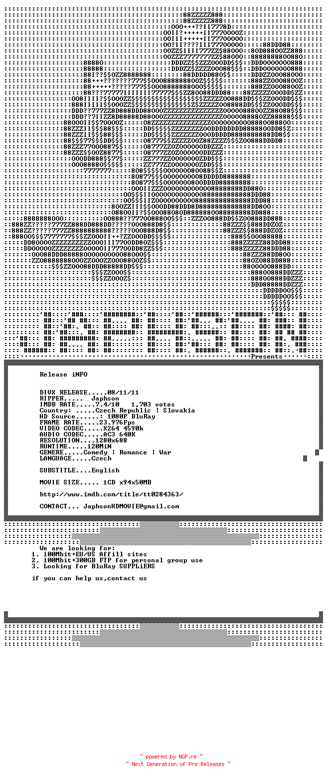 NFO for the release I.Served.The.King.Of.England.2006.720p.BluRay.x264-Japhson by Japhson