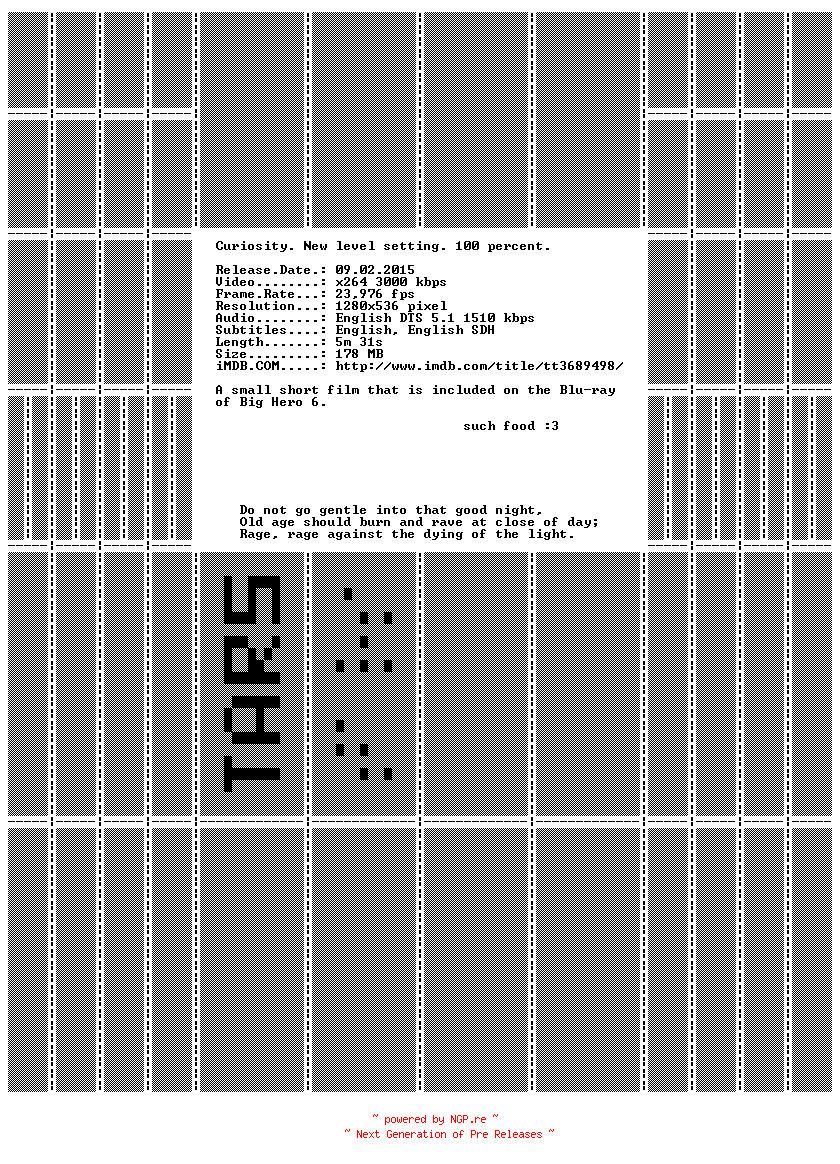 NFO for the release Feast.2014.720p.BluRay.x264-TARS by TARS