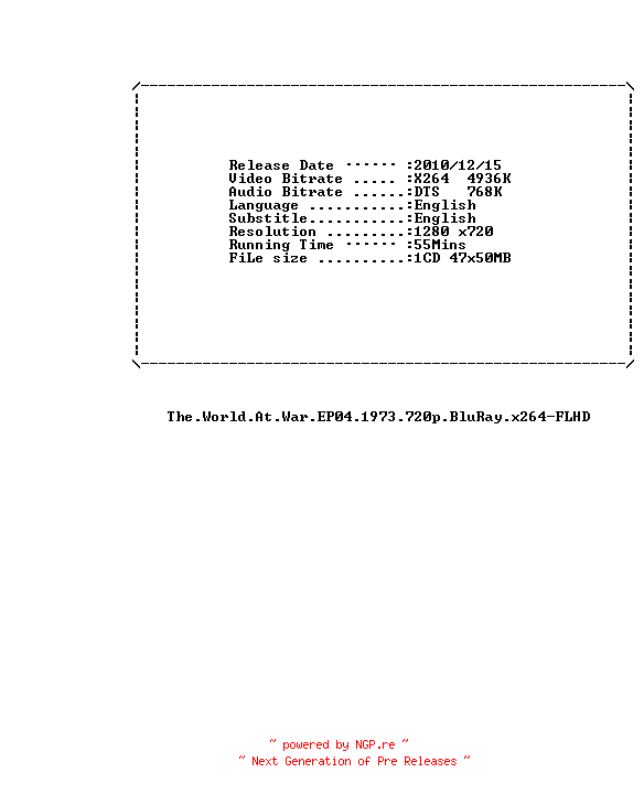 NFO for the release The.World.At.War.EP04.1973.720p.BluRay.x264-FLHD by FLHD