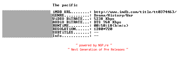 NFO for the release The.Pacific.E02.720p.FRENCH.BluRay.x264-THENiGHTMAREiNHD by THENiGHTMAREiNHD