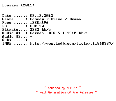 NFO for the release Loosies.2011.German.720p.BluRay.x264-DESPiTE by DESPiTE