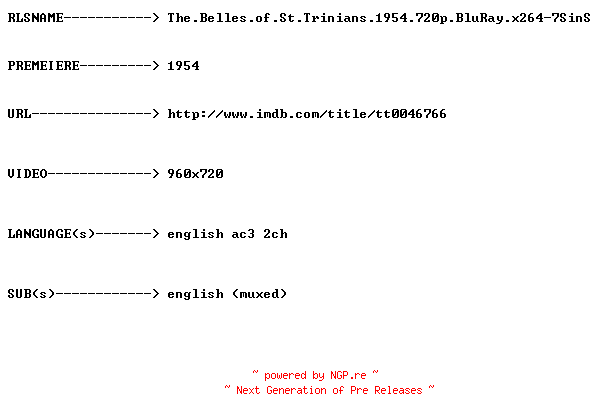NFO for the release The.Belles.of.St.Trinians.1954.720p.BluRay.x264-7SinS by 7SinS