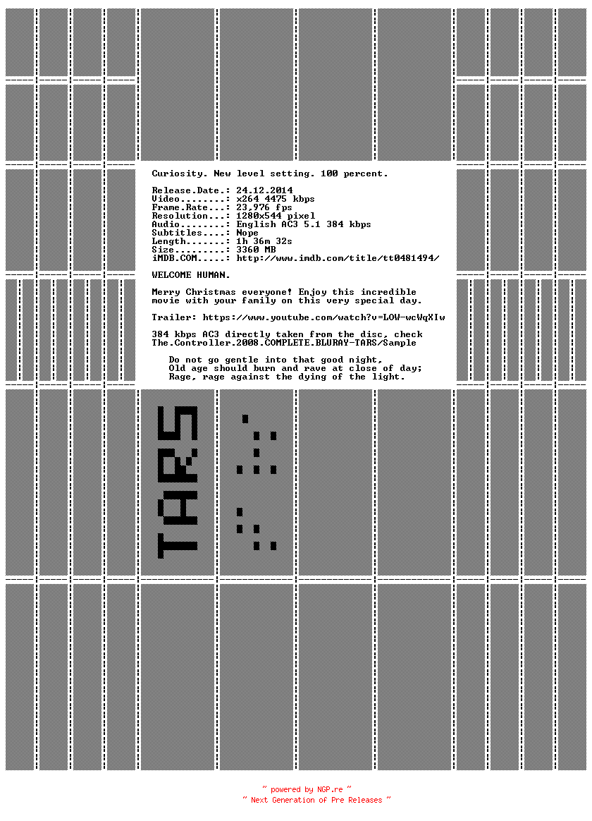 NFO for the release The.Controller.2008.720p.BluRay.x264-TARS by TARS
