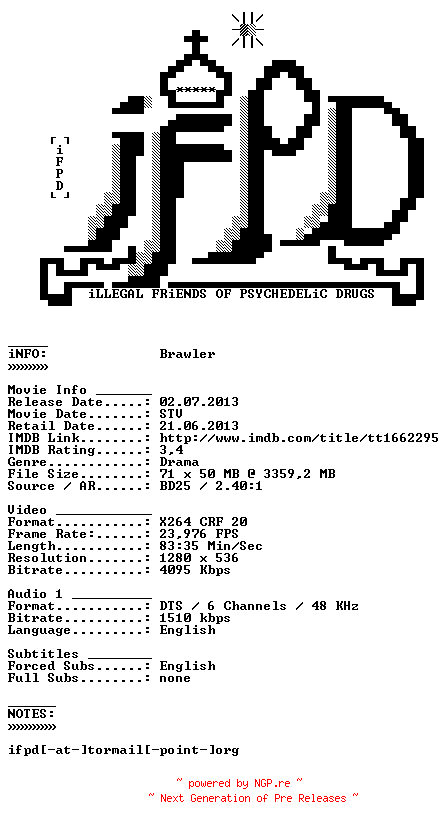 NFO for the release Brawler.2011.720p.BluRay.x264-iFPD by iFPD