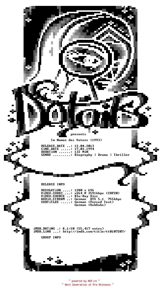 NFO for the release Im.Namen.des.Vaters.1993.German.720p.BluRay.x264-DETAiLS by DETAiLS