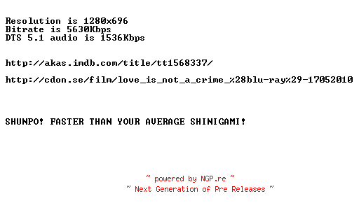 NFO for the release Loosies.2012.720p.BluRay.x264-SHUNPO by SHUNPO