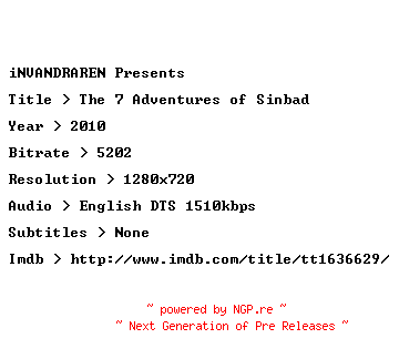 NFO for the release The.7.Adventures.of.Sinbad.2010.720p.BluRay.x264-iNVANDRAREN by iNVANDRAREN