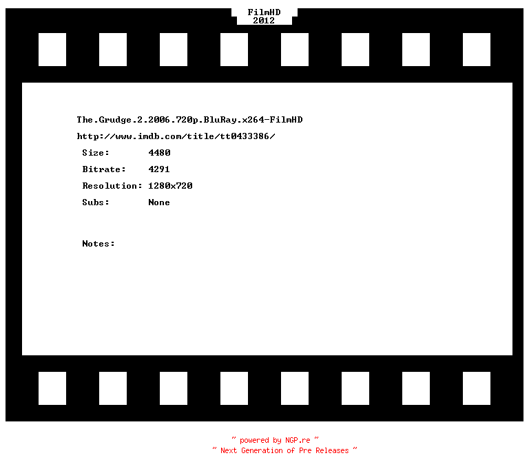NFO for the release The.Grudge.2.2006.720p.BluRay.x264-FilmHD by FilmHD