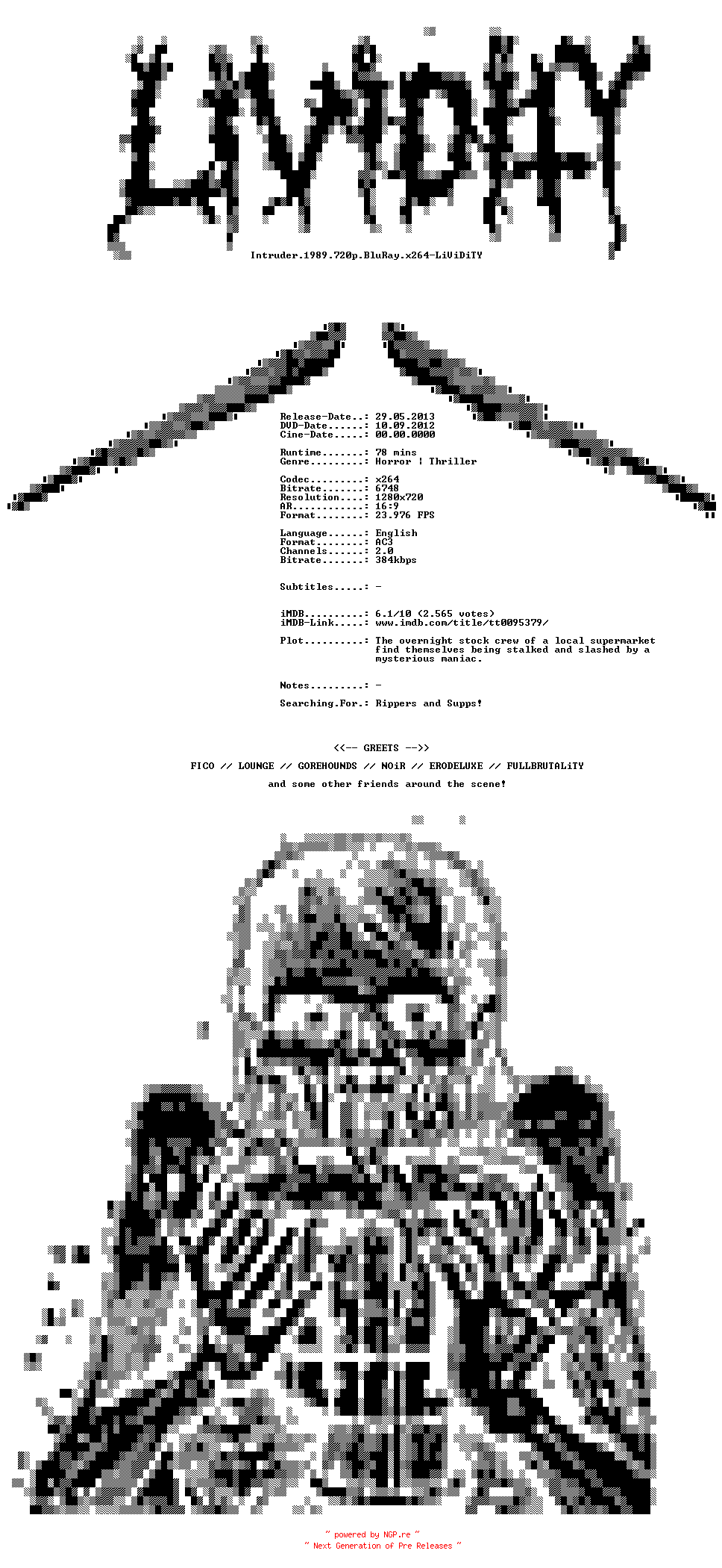 NFO for the release Intruder.1989.720p.BluRay.x264-LiViDiTY by LiViDiTY