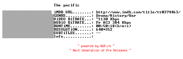 NFO for the release The.Pacific.E10.FiNAL.FRENCH.BDRiP.XViD-THENiGHTMARE by THENiGHTMARE