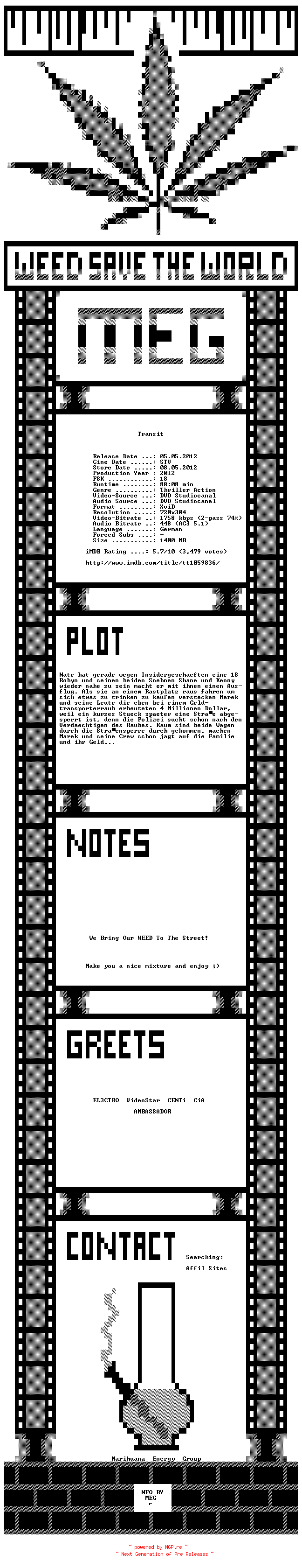 NFO for the release Transit.German.2012.BDRiP.XViD-MEG by MEG