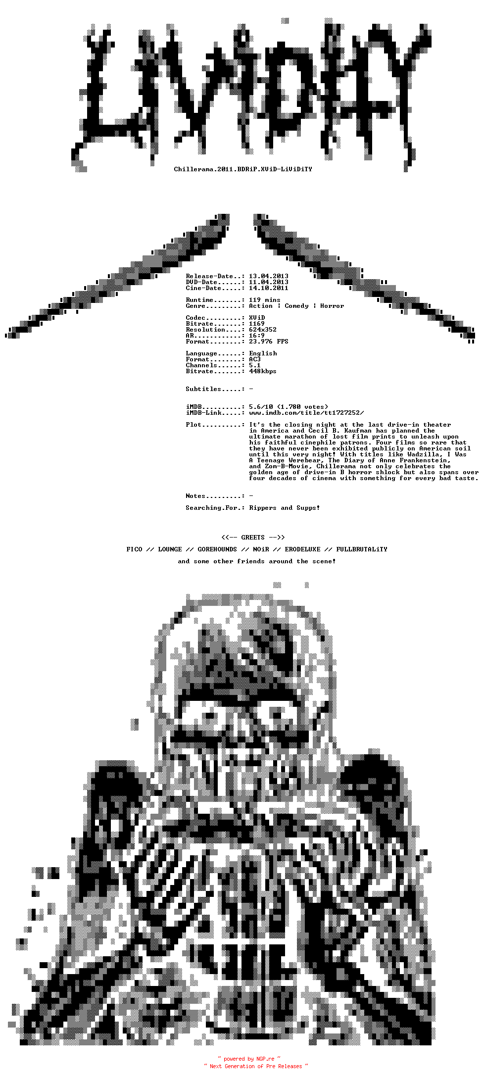 NFO for the release Chillerama.2011.BDRiP.XViD-LiViDiTY by LiViDiTY
