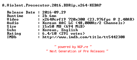 NFO for the release A.Violent.Prosecutor.2016.BDRip.x264-KEBAP by KEBAP