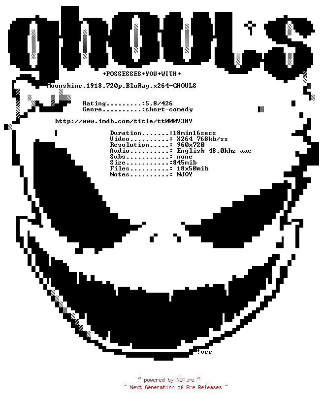 NFO for the release Moonshine.1918.720p.BluRay.x264-GHOULS by GHOULS