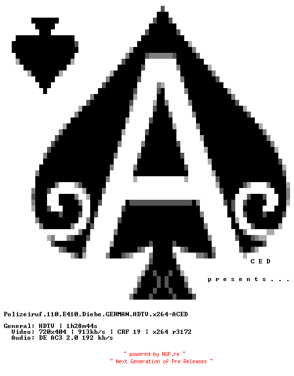 NFO for the release Polizeiruf.110.E410.Diebe.GERMAN.HDTV.x264-ACED by ACED
