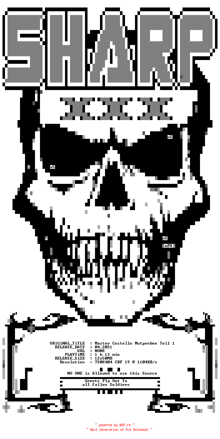 NFO for the release Master.Costello.-.Mutproben.Teil.1.German.XXX.DVDRiP.x264-SharpXXX by SharpXXX