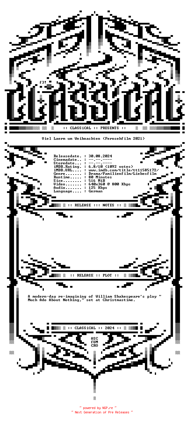 NFO for the release Viel.Laerm.um.Weihnachten.2021.German.WEB.x264-CLASSiCAL by CLASSiCAL