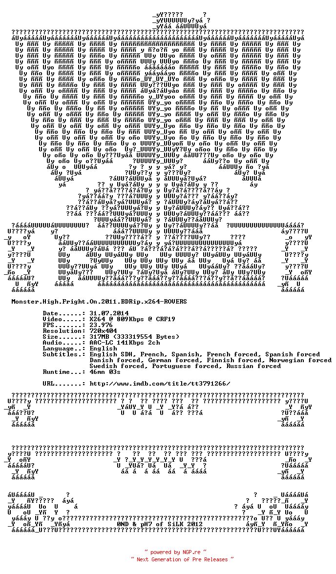 NFO for the release Monster.High.Fright.On.2011.BDRip.x264-ROVERS by ROVERS
