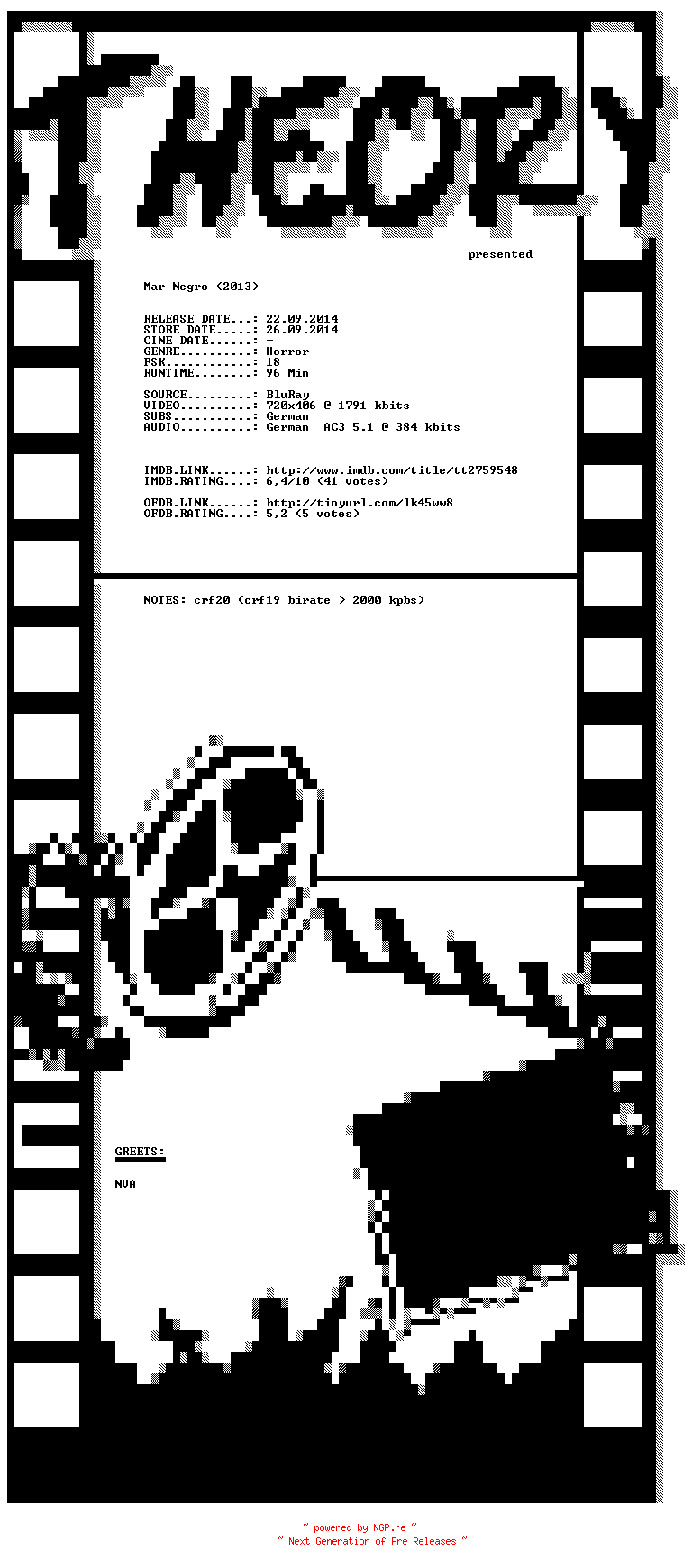 NFO for the release Bloodbath.German.2013.AC3.BDRip.x264-THEORY by THEORY
