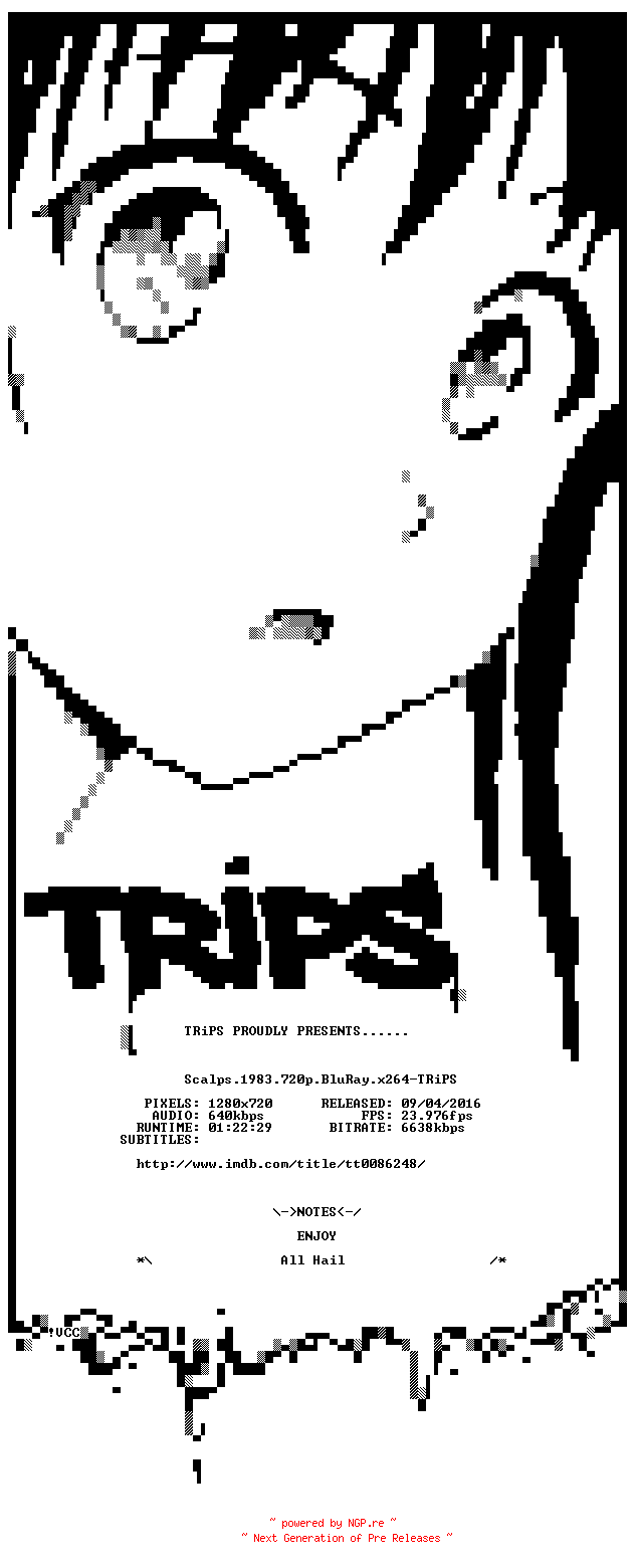 NFO for the release Scalps.1983.720p.BluRay.x264-TRiPS by TRiPS