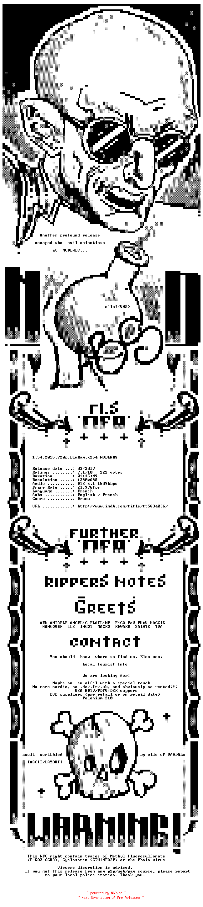 NFO for the release 1.54.2016.720p.BluRay.x264-NODLABS by NODLABS