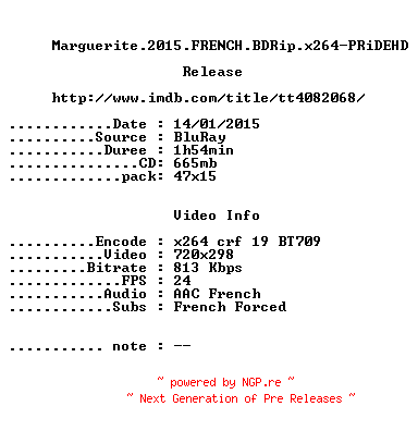 NFO for the release Dheepan.2015.FRENCH.BDRip.x264-PRiDEHD by PRiDEHD