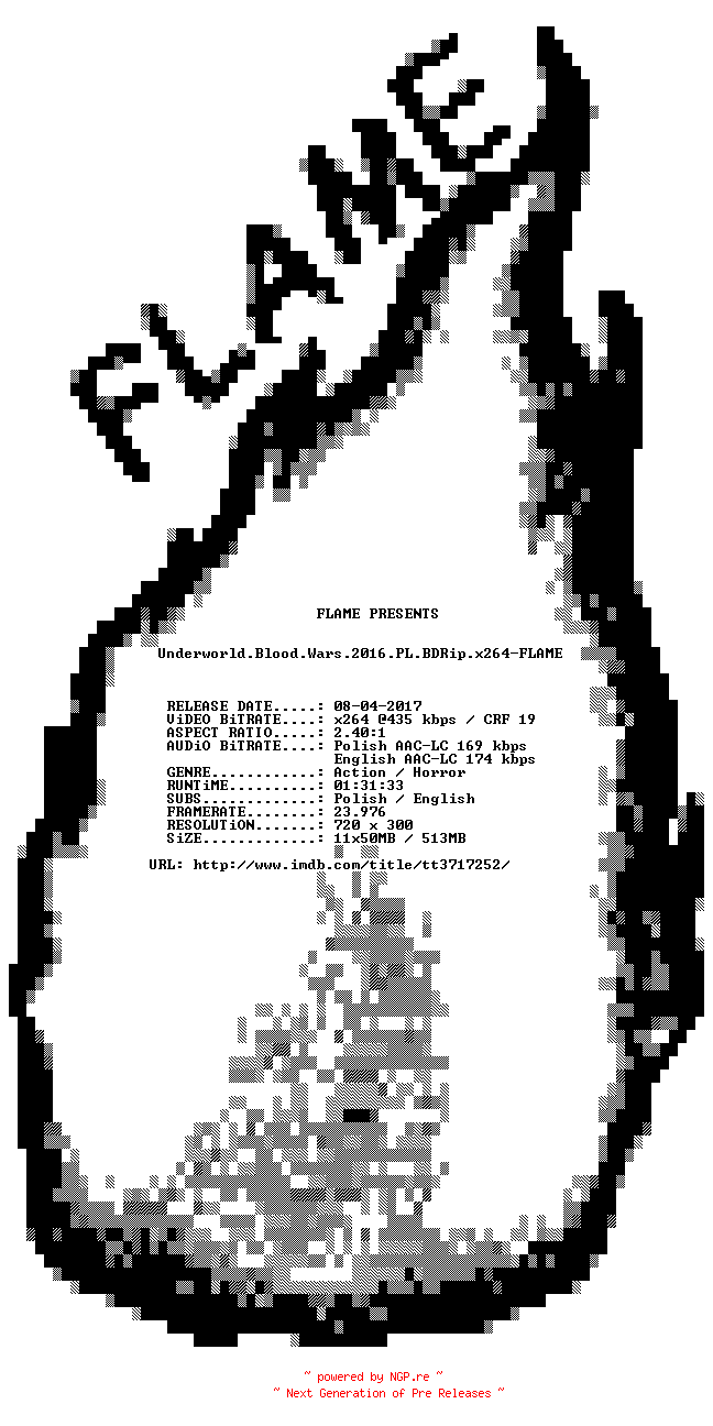 NFO for the release Underworld.Blood.Wars.2016.PL.BDRip.x264-FLAME by FLAME