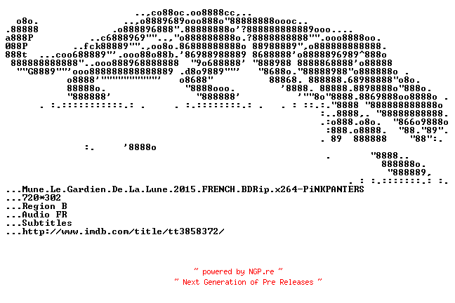 NFO for the release Mune.Le.Gardien.De.La.Lune.2014.FRENCH.BDRip.x264-PiNKPANTERS by PiNKPANTERS