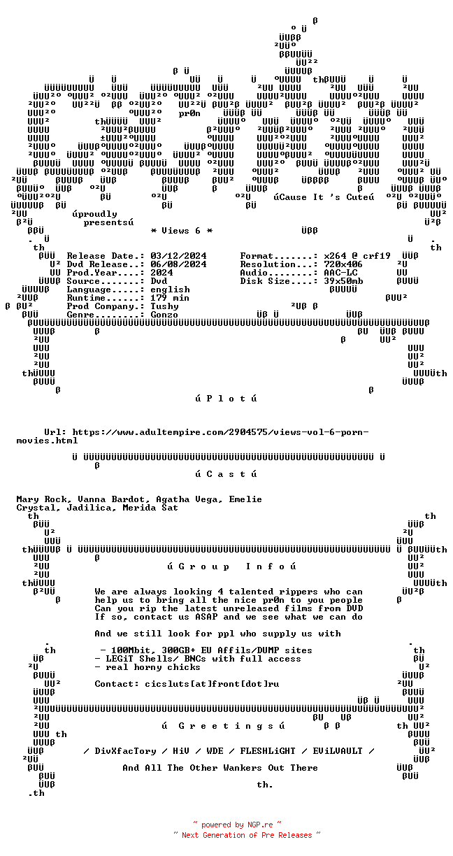 NFO for the release Views.6.XXX.DVDRip.x264-CiCXXX by CiCXXX