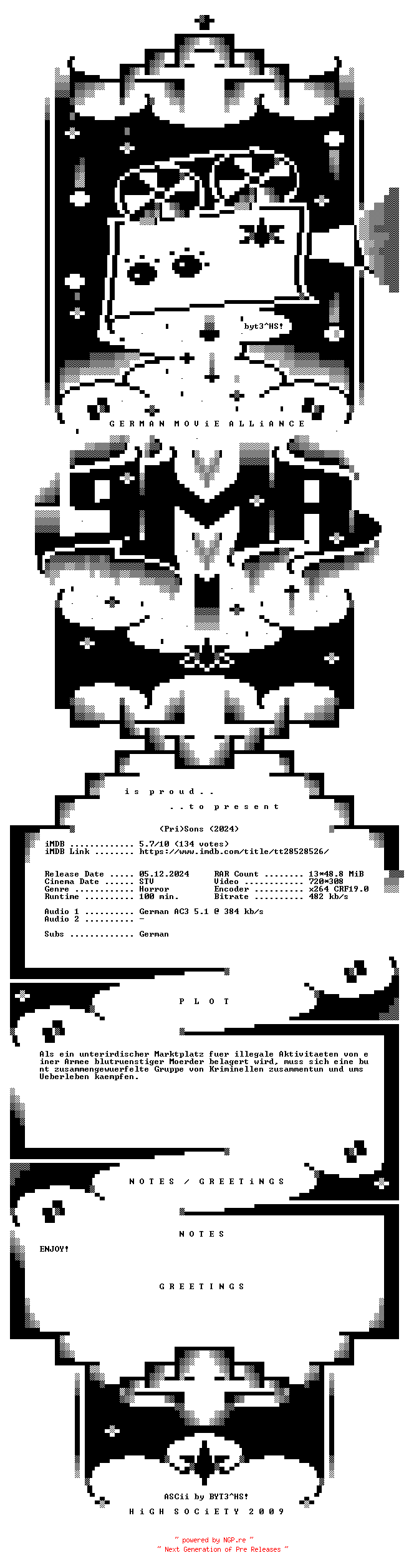 NFO for the release Prisons.German.2024.AC3.BDRiP.x264-GMA by GMA